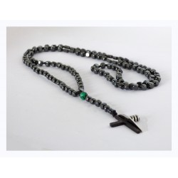 Ανδρικό χειροποίητο ροζάριο με ατσάλινο σταυρό KLA0081