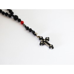 Ανδρικό χειροποίητο ροζάριο με ατσάλινο σταυρό KLA0081