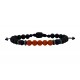 Bracelet Onyx black - carnelian VRA00594