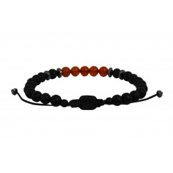 Ανδρικό βραχιόλι Onyx black - carnelian VRA00594