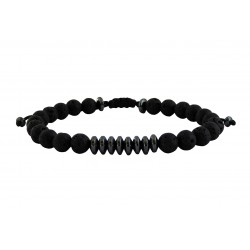 Bracelet Onyx black - carnelian VRA00594