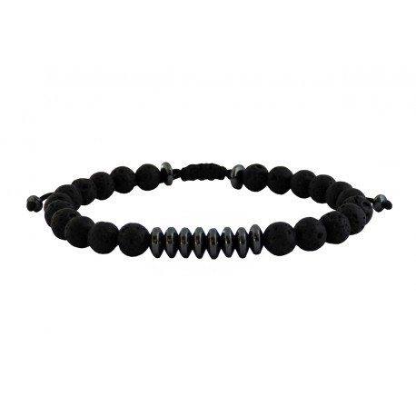 Bracelet Onyx black - carnelian VRA00594