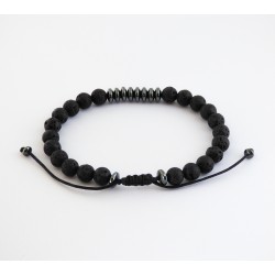Ανδρικό βραχιόλι Onyx black - carnelian VRA00594