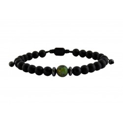 Bracelet Onyx black - carnelian VRA00594