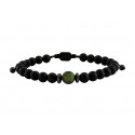 Bracelet  black onyx mat - turquoise africa VRA00596