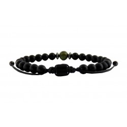 Bracelet Onyx black - carnelian VRA00594