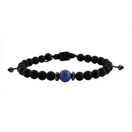 Ανδρικό βραχιόλι Onyx black - sodalite  VRA00598