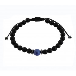 Ανδρικό βραχιόλι Onyx black - sodalite  VRA00598