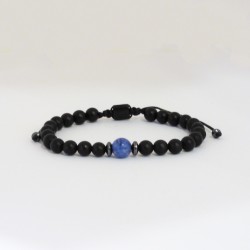 Ανδρικό βραχιόλι Onyx black - sodalite  VRA00598