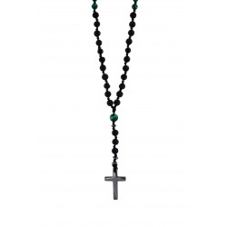 Ανδρικό χειροποίητο Ροζάριο hematite cross  KLA0088