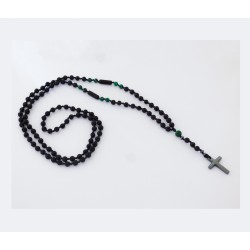 Ανδρικό χειροποίητο Ροζάριο hematite cross  KLA0088