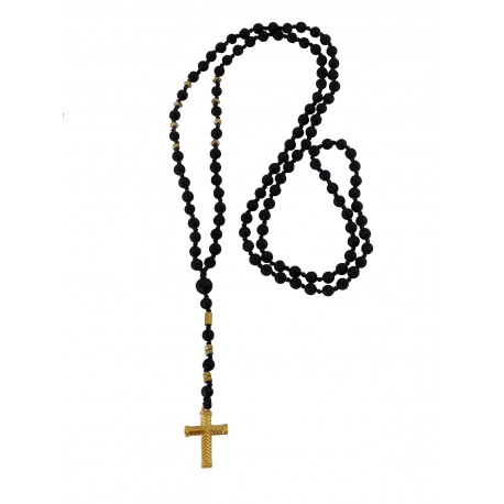 Ανδρικό χειροποίητο Ροζάριο hematite cross  KLA0088