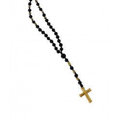 Ανδρικό χειροποίητο Ροζάριο hematite cross  KLA0088