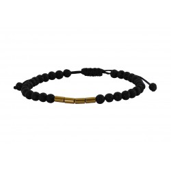 Ανδρικό βραχιόλι Gold hematite lava VRA00605