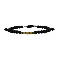 Ανδρικό βραχιόλι Gold hematite lava VRA00605