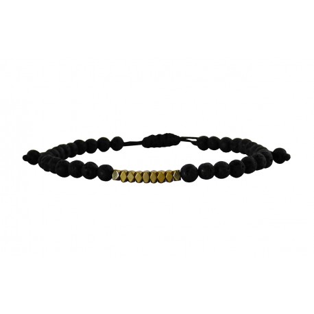 Ανδρικό βραχιόλι Gold hematite lava VRA00605