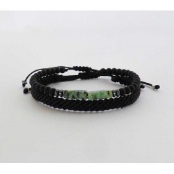 Ανδρικό βραχιόλι set 2 macrame turquoise africa