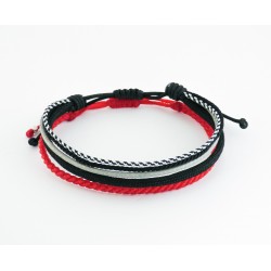 Ανδρικό βραχιόλι set 2 macrame red / 4cords