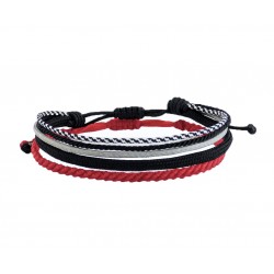 Ανδρικό βραχιόλι set 2 macrame red / 4cords