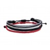 Ανδρικό βραχιόλι set 2 macrame red / 4cords