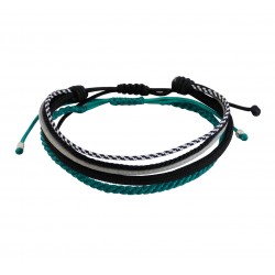 Ανδρικό βραχιόλι set 2 macrame green / 4cords VRA00612