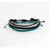 Ανδρικό βραχιόλι set 2 macrame green / 4cords VRA00612