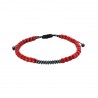 Ανδρικό βραχιόλι coral red - hematite