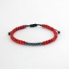 Ανδρικό βραχιόλι coral red - hematite