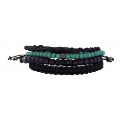 Ανδρικά βραχιόλια macrame / howlite σετ 4 τμχ  VRA00616