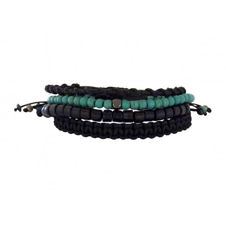 Ανδρικά βραχιόλια macrame / howlite σετ 4 τμχ  VRA00616