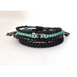 Ανδρικά βραχιόλια macrame / howlite σετ 4 τμχ  VRA00616