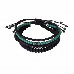 Ανδρικά βραχιόλια macrame / howlite σετ 4 τμχ  VRA00616