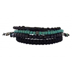 Ανδρικά βραχιόλια macrame / howlite σετ 4 τμχ  VRA00616