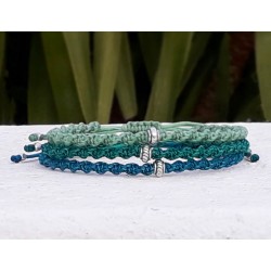 Mens bracelet macrame 3greenblue  VRA00622