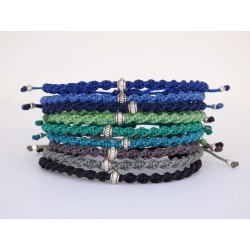 Mens bracelet macrame 3greenblue  VRA00622