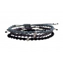 Mens bracelet macrame 3greyblack  VRA00623