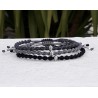 Mens bracelet macrame 3greyblack  VRA00623