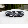 Mens bracelet macrame 3greyblack  VRA00623