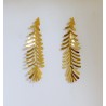 Σκουλαρίκια Leaf gold ατσάλινα SK00244