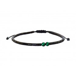 Mens bracelet hematite malachite  VRA00620