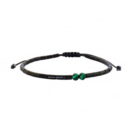 Mens bracelet hematite malachite  VRA00620