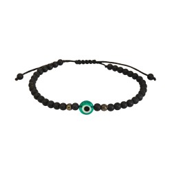 Mens bracelet evil eye green VRA00636