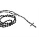 Ανδρικό χειροποίητο ροζάριο με ατσάλινο σταυρό μαύρο - νικελ KLA0104