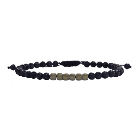 Ανδρικό βραχιόλι lava & hematite  VRA00637