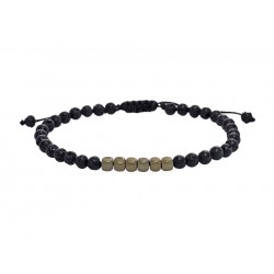 Ανδρικό βραχιόλι lava & hematite  VRA00637