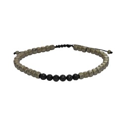 Ανδρικό βραχιόλι hematite & lava  VRA00638