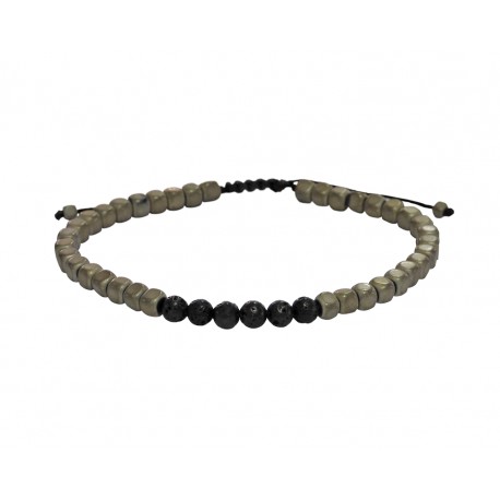 Ανδρικό βραχιόλι hematite & lava  VRA00638