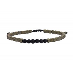 Bracelet  lava & hematite  VRA00638