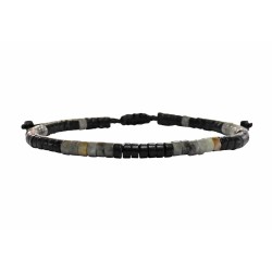 Ανδρικό βραχιόλι jade black grey  VRA00640