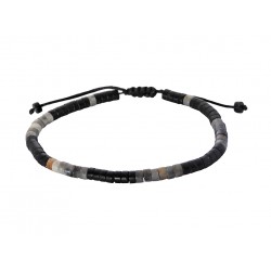 Ανδρικό βραχιόλι jade black grey  VRA00640